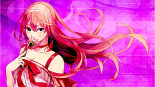 pink hair girl anime character illustration HD wallpaper